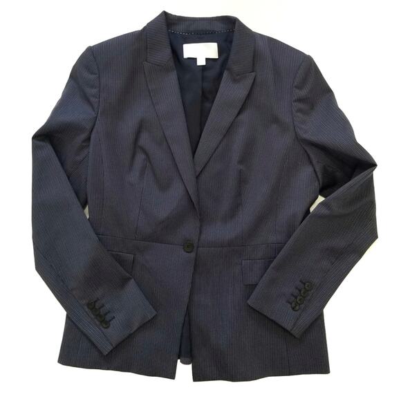 BOSS Hugo Boss | Pinstripe Navy Blue Suit Jacket - Picture 1 of 7